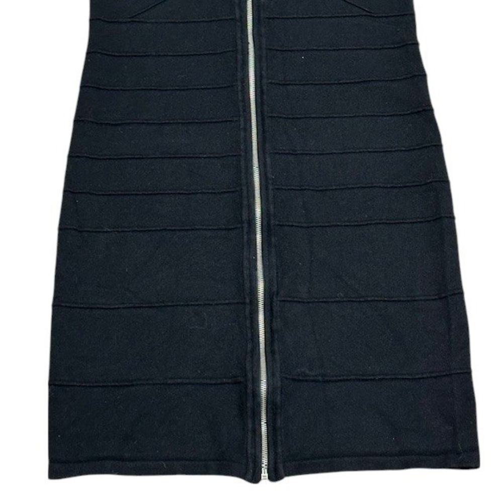 Guess Bodycon Dress Bandage Mini Full Zip Sleeveless Black Size Med - Picture 6 of 14
